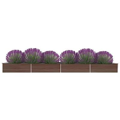 VidaXL Plantenbak verhoogd 600x80x45 cm gegalvaniseerd staal bruin
