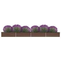 VidaXL Plantenbak verhoogd 600x80x45 cm gegalvaniseerd staal bruin - thumbnail