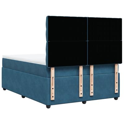 Boxspring met matras fluweel donkerblauw 180x200 cm