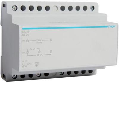 Hager ST315 Veiligheidstransformator 12 V, 24 V 5.25 A