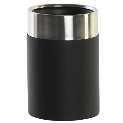 Tandenborstelhouder DKD Home Decor Zwart Zilverkleurig Hars Roestvrij staal 7 x 7 x 10,5 cm (12 Stuks)