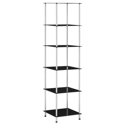 Kastje 6-laags 40x40x160 cm gehard glas zwart