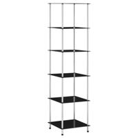 Kastje 6-laags 40x40x160 cm gehard glas zwart - thumbnail