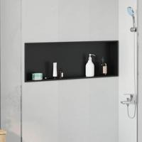 Douche Niche Zwart 90 x 30 x 9.5 cm Roestvrij staal - thumbnail