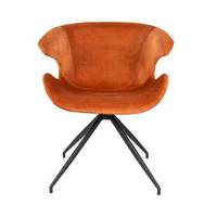 Zuiver Eetkamerstoel 'Mia' Velvet, kleur Oranje - thumbnail