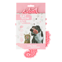 Eat Slow Live Longer Likmat zeepaardje - 22 x 16,5 cm - snuffelmat - anti-snuffelmat - slow feeder - honden en katten - 100% siliconen - met zuignappen - vaatwasmachinebestendig - roze - thumbnail