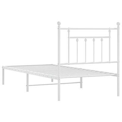 Bedframe met hoofdbord metaal wit 90x190 cm