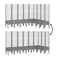 Plantenbak met latwerk 200x160x142 cm polypropeen lichtgrijs - thumbnail