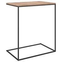 Bijzettafel 55x35x66 cm bewerkt hout zwart - thumbnail