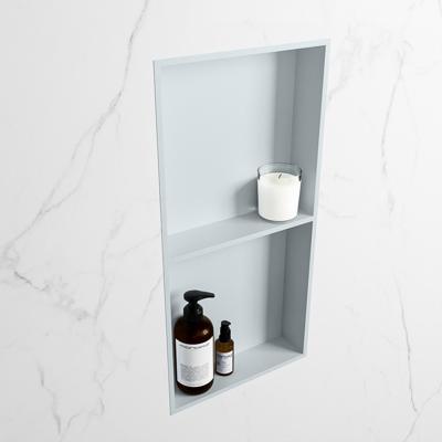 MONDIAZ EASY Nis 59,5x29,5cm in solid surface kleur Clay | Clay. 2 vakken geschikt voor in- of opbouw