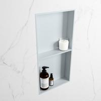 MONDIAZ EASY Nis 59,5x29,5cm in solid surface kleur Clay | Clay. 2 vakken geschikt voor in- of opbouw - thumbnail