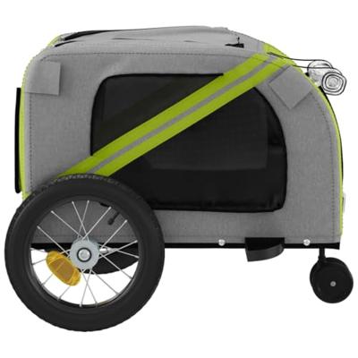 Hondenfietstrailer oxford stof en ijzer groen en zwart - thumbnail