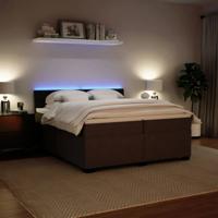 Boxspring met matras fluweel lichtgrijs 200x200 cm - thumbnail