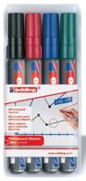 Edding Whiteboardmarker | zwart/rood/blauw/groen | streepbreedte 1,5-3 mm ronde punt | 1 stuk - 4-250-4 - 4-250-4 - thumbnail