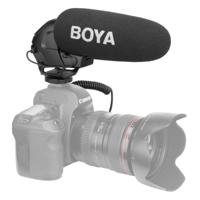 BOYA BY-BM3031 Shotgun Super-cardioid Condenser Broadcast Microphone with Windshield for Canon / Nikon / Sony DSLR Cameras(Black) - thumbnail