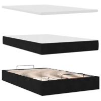 Ottoman bed met matras en LED's 120x200cm fluweel zwart - thumbnail