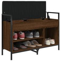 Schoenenbank 85,5x32x57,5 cm bewerkt hout bruineikenkleurig - thumbnail