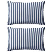 VidaXL Buitenkussens 60x40 cm gestreept marineblauw 2 st - thumbnail