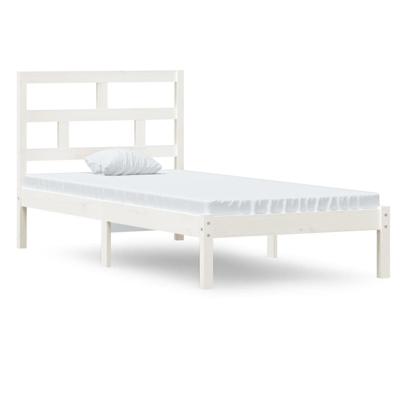 Bedframe massief hout wit 90x190 cm Bedframe massief hout wit 90x190 cm