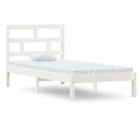 Bedframe massief hout wit 90x190 cm - thumbnail