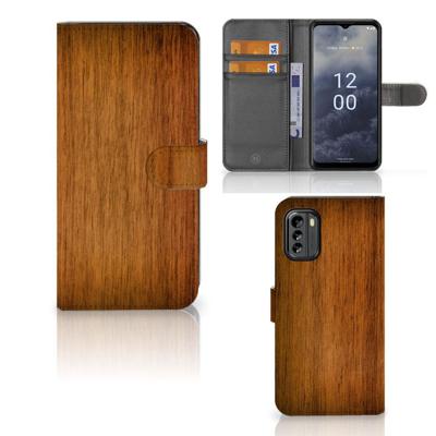 Nokia G60 | Book Style Case | Donker Hout
