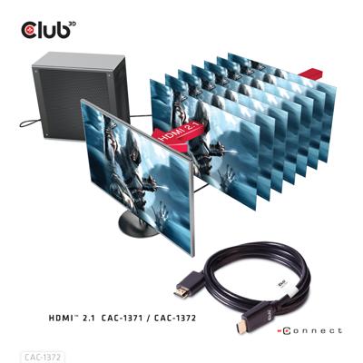 club3D CAC-1372 HDMI-kabel HDMI Aansluitkabel HDMI-A-stekker, HDMI-A-stekker 2.00 m Zwart 10K UHD, 8K UHD