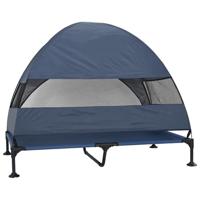 VidaXL Verhoogd hondenbed marineblauw 127 x 81 x 108 cm stof en staal - thumbnail