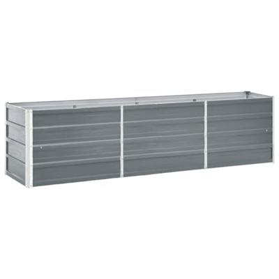 VidaXL Plantenbak verhoogd 240x40x45 cm gegalvaniseerd staal grijs VidaXL Plantenbak verhoogd 240x40x45 cm gegalvaniseerd staal grijs