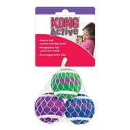 KONG KAT TENNISBALLEN MET BELLEN 4X4X4 CM 3 ST - thumbnail