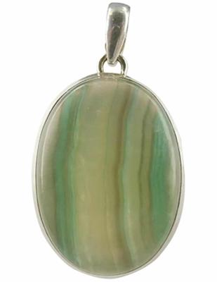 Zilveren hanger met fluorietsteen