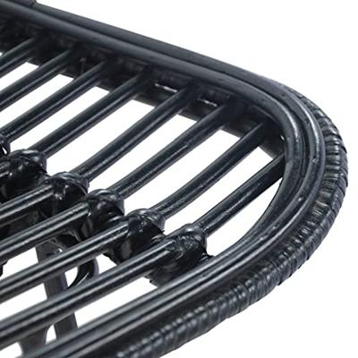 Barstoelen 2 st rattan zwart Barstoelen 2 st rattan zwart