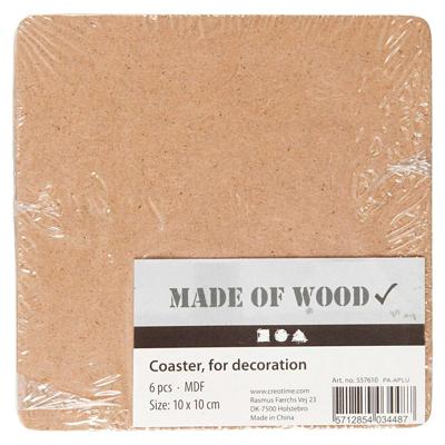 Creativ Company Onderzetters mdf, 6st. Creativ Company Onderzetters mdf, 6st.