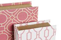 Doos DKD Home Decor Boek Canvas Hout 20 x 8 x 26 cm (2 Stuks) - thumbnail