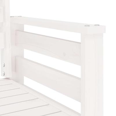 Tuinbank met tafel 2-zits massief grenenhout wit - thumbnail