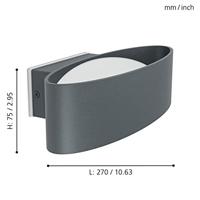Eglo Design muurlamp Chinoa antraciet 98711 - thumbnail