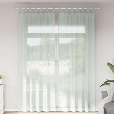 Gordijnen voile met lussen 2 st 140x260 cm lichtgrijs