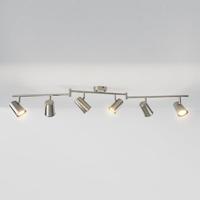 Riga - LED plafondlamp - 30 Watt 2345 lumen - 6 spots - 2700K Warm wit - Draaibaar en dimbaar - GU10 - Kantelbaar - Plafondspot - IP20 Voor binnen - RVS - thumbnail