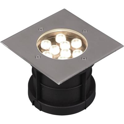LED Grondspot Vierkant 9W IP65 Waterdicht Warm Wit 3000K RVS