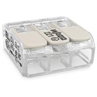 WAGO 221-483 Verbindingsklem Flexibel: 0.20-4 mm² Massief: 0.20-4 mm² Aantal polen: 3 1 stuk(s) Transparant, Wit - thumbnail