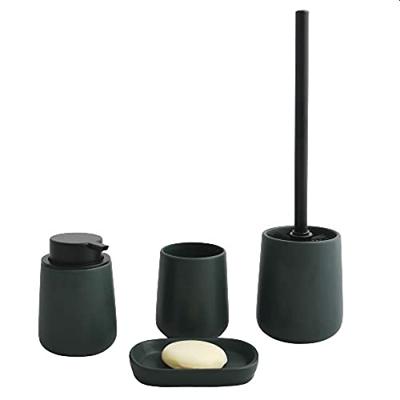 MSV Toiletborstel in houder|wc-borstel Malmo - keramiek - donkergroen