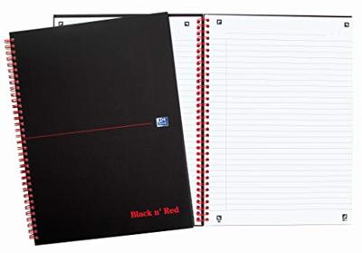 Spiraalblok Oxford Black n&apos; Red A5 lijn 140 pagina&apos;s 80gr | 5 stuks