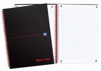 Spiraalblok Oxford Black n&apos; Red A5 lijn 140 pagina&apos;s 80gr | 5 stuks - thumbnail
