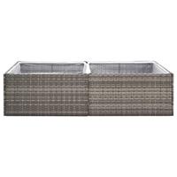 VidaXL Plantenbak 157x80x40 cm poly rattan grijs - thumbnail