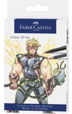 Faber Castell FC-267191 Tekenstift Faber-Castell Pitt Artist Pen Comic Set 3D Faber Castell FC-267191 Tekenstift Faber-Castell Pitt Artist Pen Comic Set 3D
