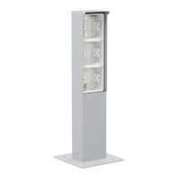 Niko Hydro Tuinpaal Grijs met drie inbouwdozen en grondplaat 700-36930 - thumbnail