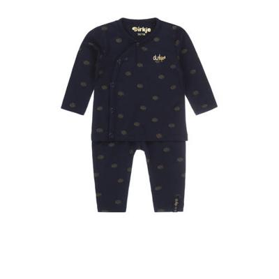 Dirkje newborn baby shirt + broek van biologisch katoen donkerblauw Dirkje newborn baby shirt + broek van biologisch katoen donkerblauw