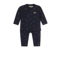 Dirkje newborn baby shirt + broek van biologisch katoen donkerblauw - thumbnail