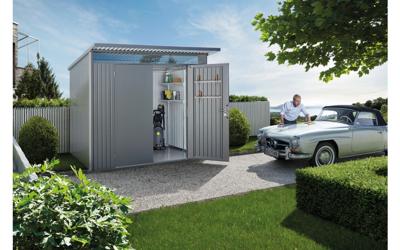 Biohort AvantGarde A6 metalen berging 260x260x220 cm met dubbele deur- Lessenaarsdak- Metaal- Biohort