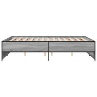 Bedframe bewerkt hout metaal grijs sonoma eiken 140x190 cm - thumbnail