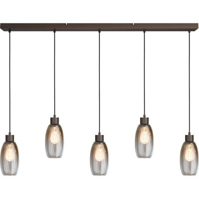 Masterlight Glazen hanglampOlive 5x Ø 12,5cm - cacao - 2431-15-130-5-02-12